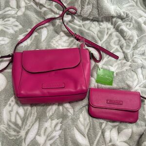 Vera Bradley leather crossbody with matching coin purse wallet